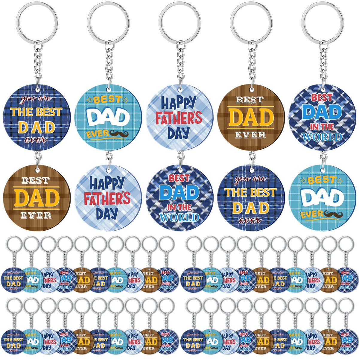 Kenning Fathers Day keychain blue inspirational design for gifting