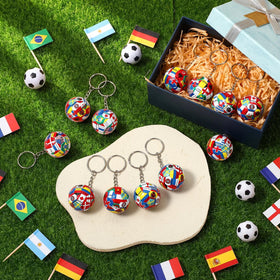 Kenning multicolor flag print keychain adds color to backpacks and gear.