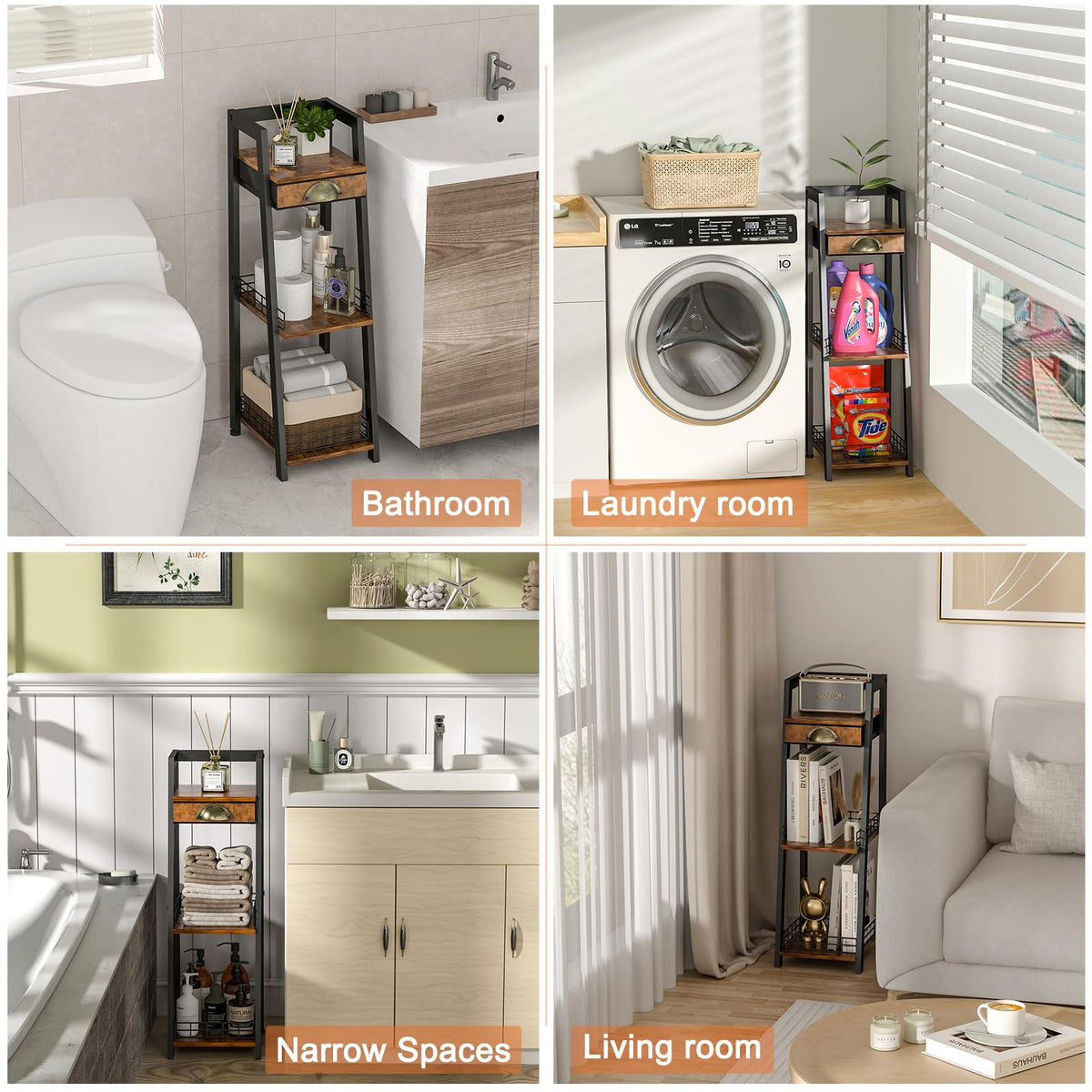 Keomaisyto freestanding unit with adjustable feet for level setup on uneven floors.