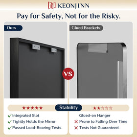 Keonjinn aluminum-frame mirror remains sturdy and corrosion-resistant in humid bathrooms