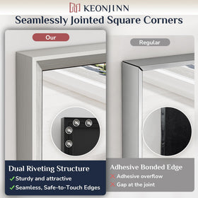 Keonjinn aluminum frame resists humidity for long-lasting bathroom use.