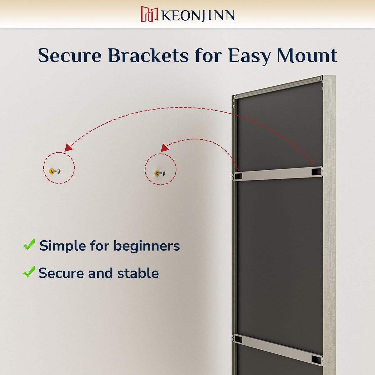 Keonjinn brushed-nickel finish complements farmhouse and modern decor.