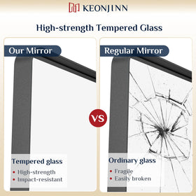 Keonjinn brushed nickel frame detail complements premium bathroom décor