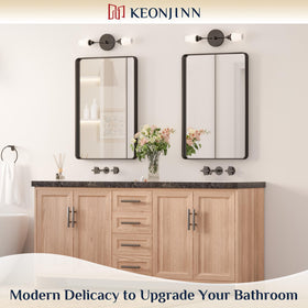 Keonjinn matte black sandblasted finish adds texture and resilience near moisture-prone zones