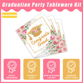 Kepeel pink floral graduation forks 6-1-2in for easy serving