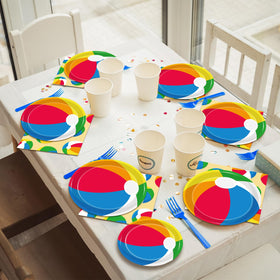 Kepeel summer pool party table setup showcases cohesive decor