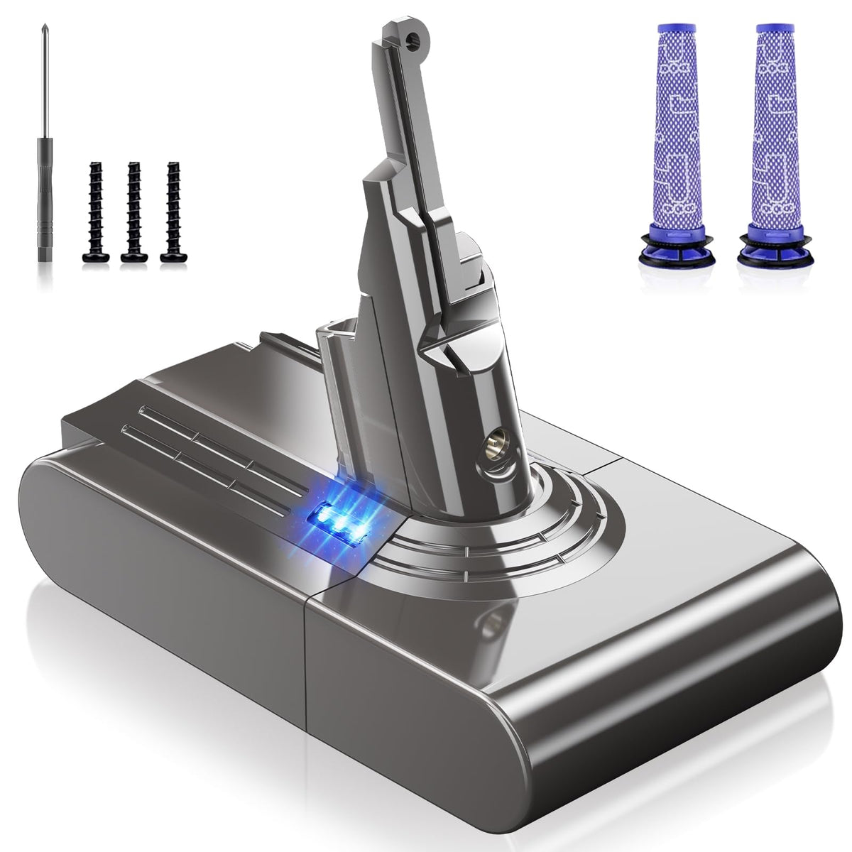 Kepism carbon fiber Dyson V8 battery blends durability and power.