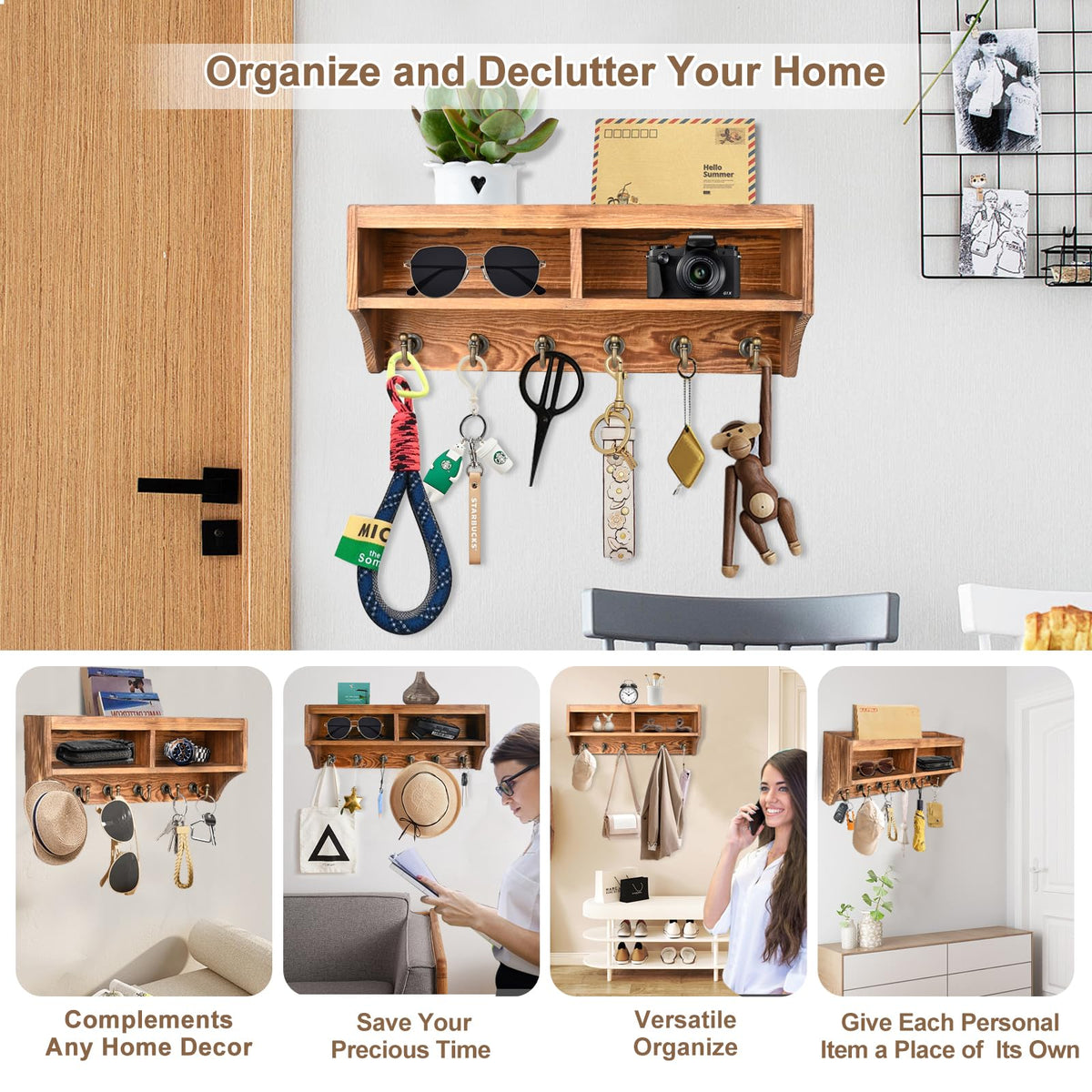 KERESUEDO mail-organizer-wall-mount keeps letters neatly organized