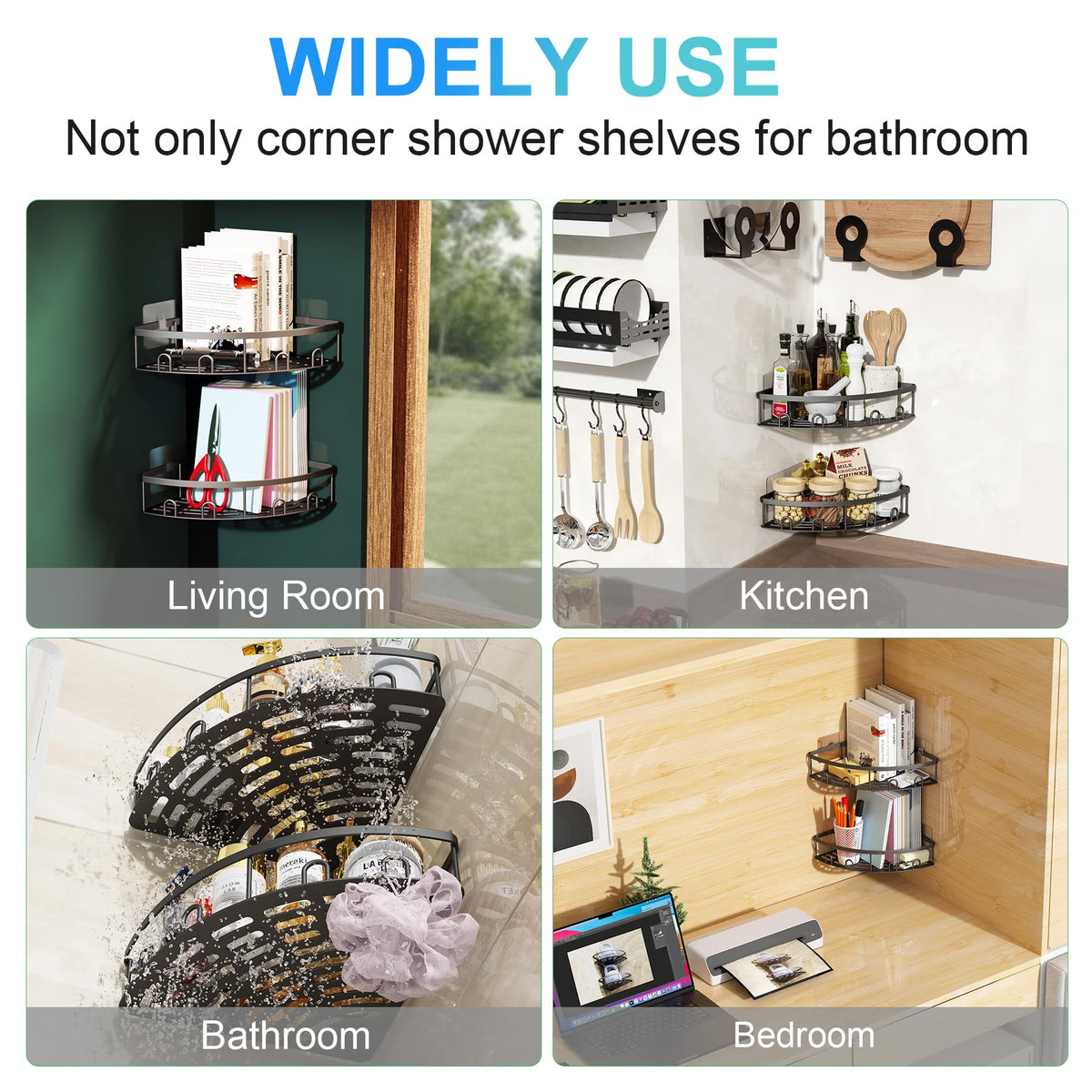 Kerisgo two pack shower caddies ready for organized bathroom
