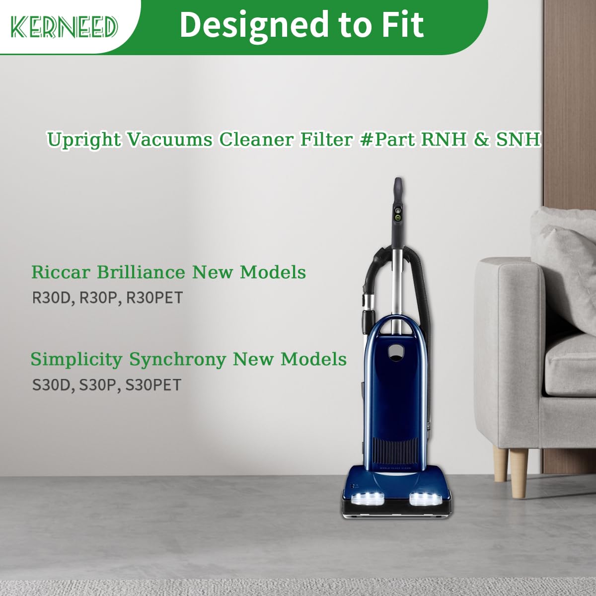 Kerneed 8-pack Riccar/Simplicity bags close-up showing durable outer layer