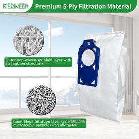 Kerneed 8-pack bags dust-trap performance for cleaner air