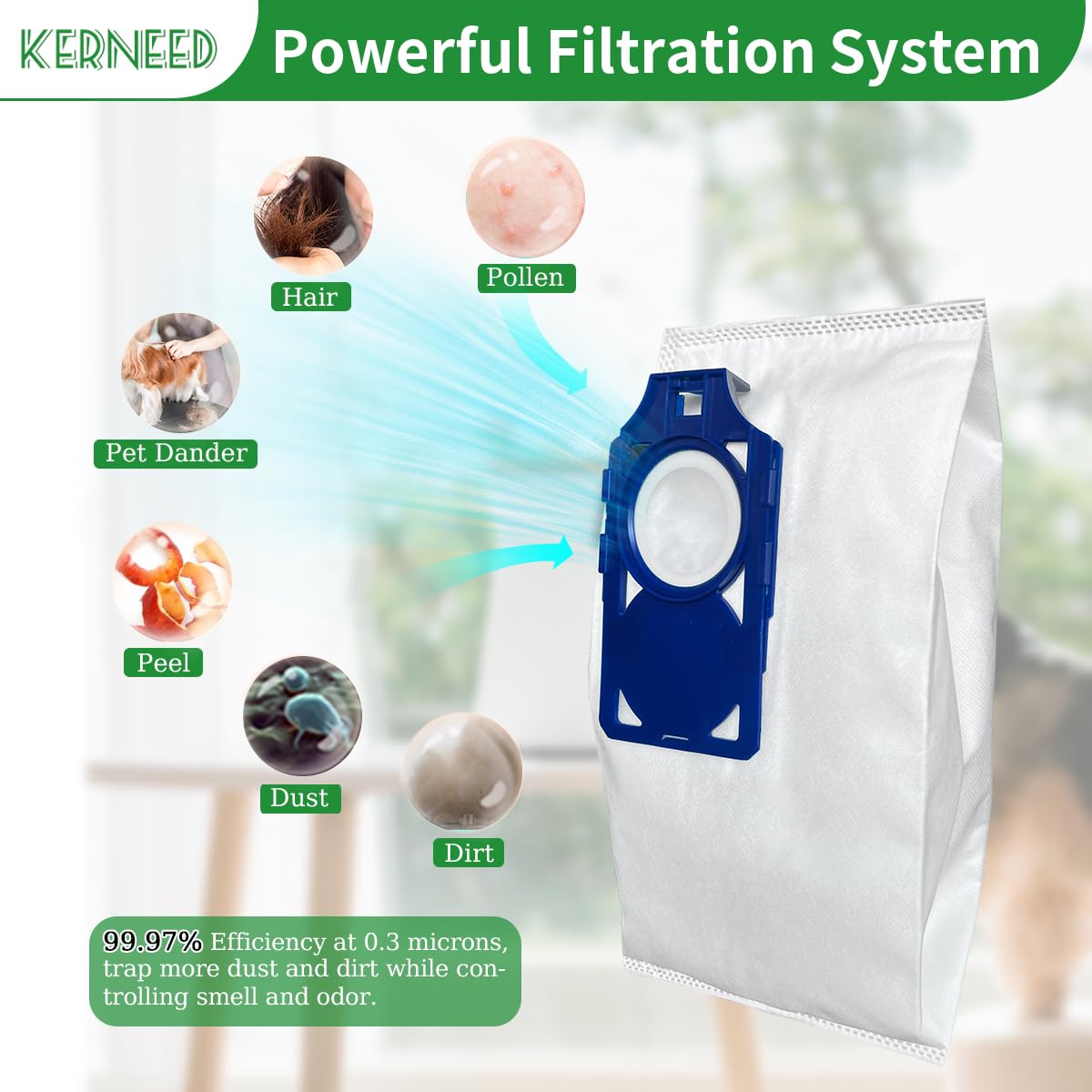 Kerneed 8-pack bags sturdy materials for long-term vacuum use