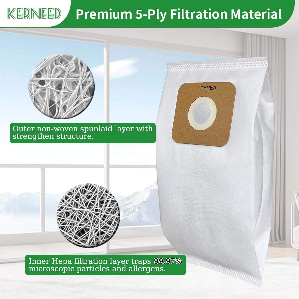 Kerneed easy-installation for mess-free, quick bag changes.