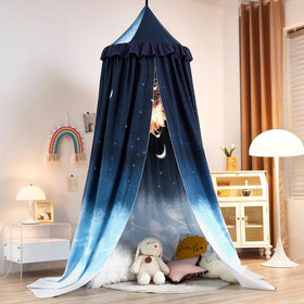 Kertnic Decor Canopy for Kids Bed red round dome sparks imaginative princess play.