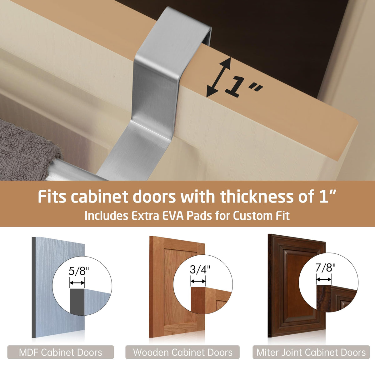 KES compact towel holder fits small kitchens and tight spaces