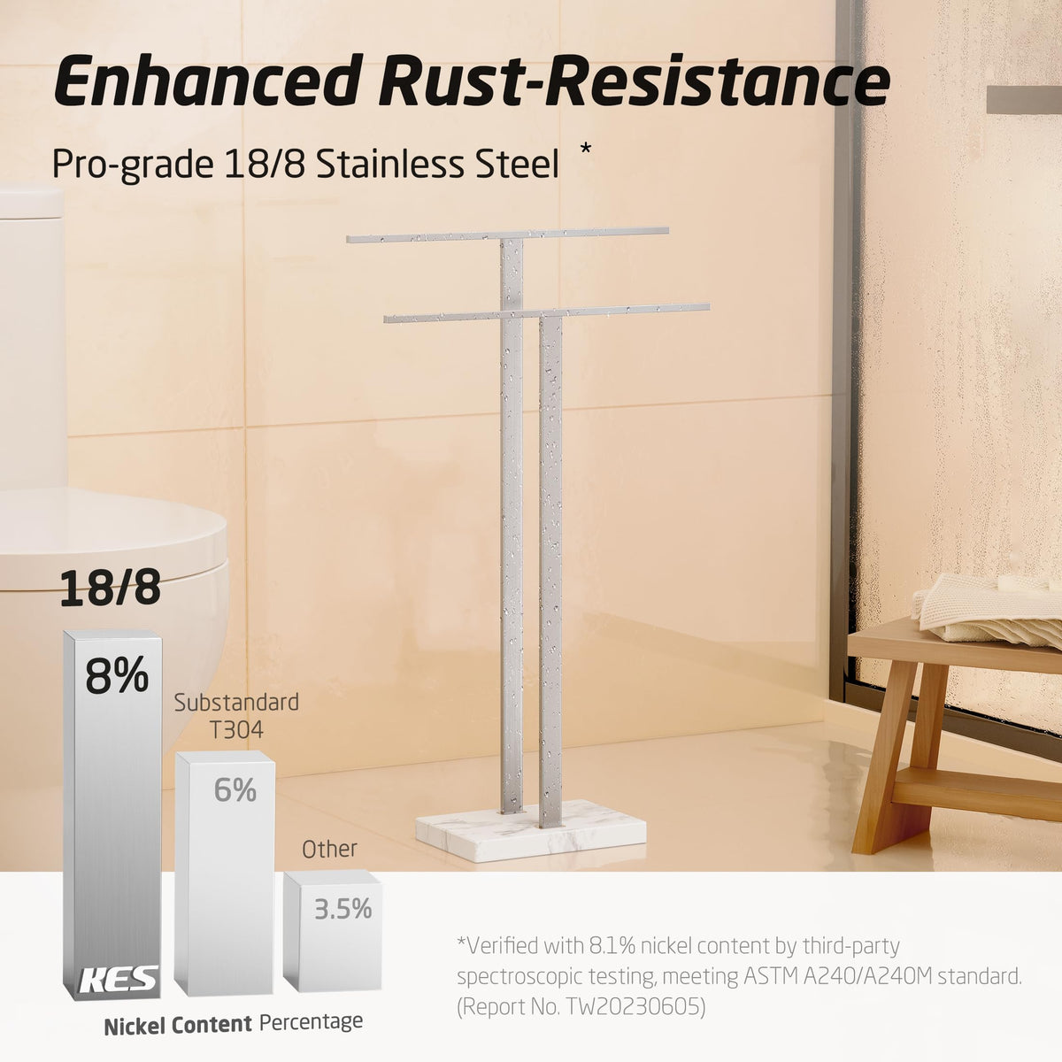 KES large base measures 10.6x7.1 inches for stability