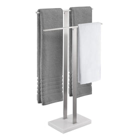 KES standing towel rack with marble base for bathroom stability