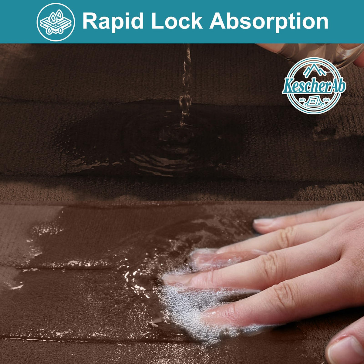 KescherAb coral velvet surface quickly absorbs moisture.