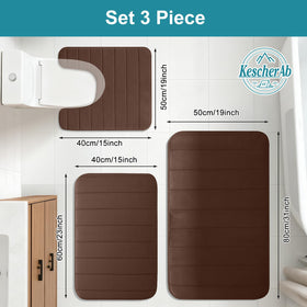 KescherAb U-shape toilet rug 19x23 keeps bathroom surfaces dry and secure.