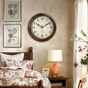 Kesin wall clock wood 14inch living room display complements interior style.