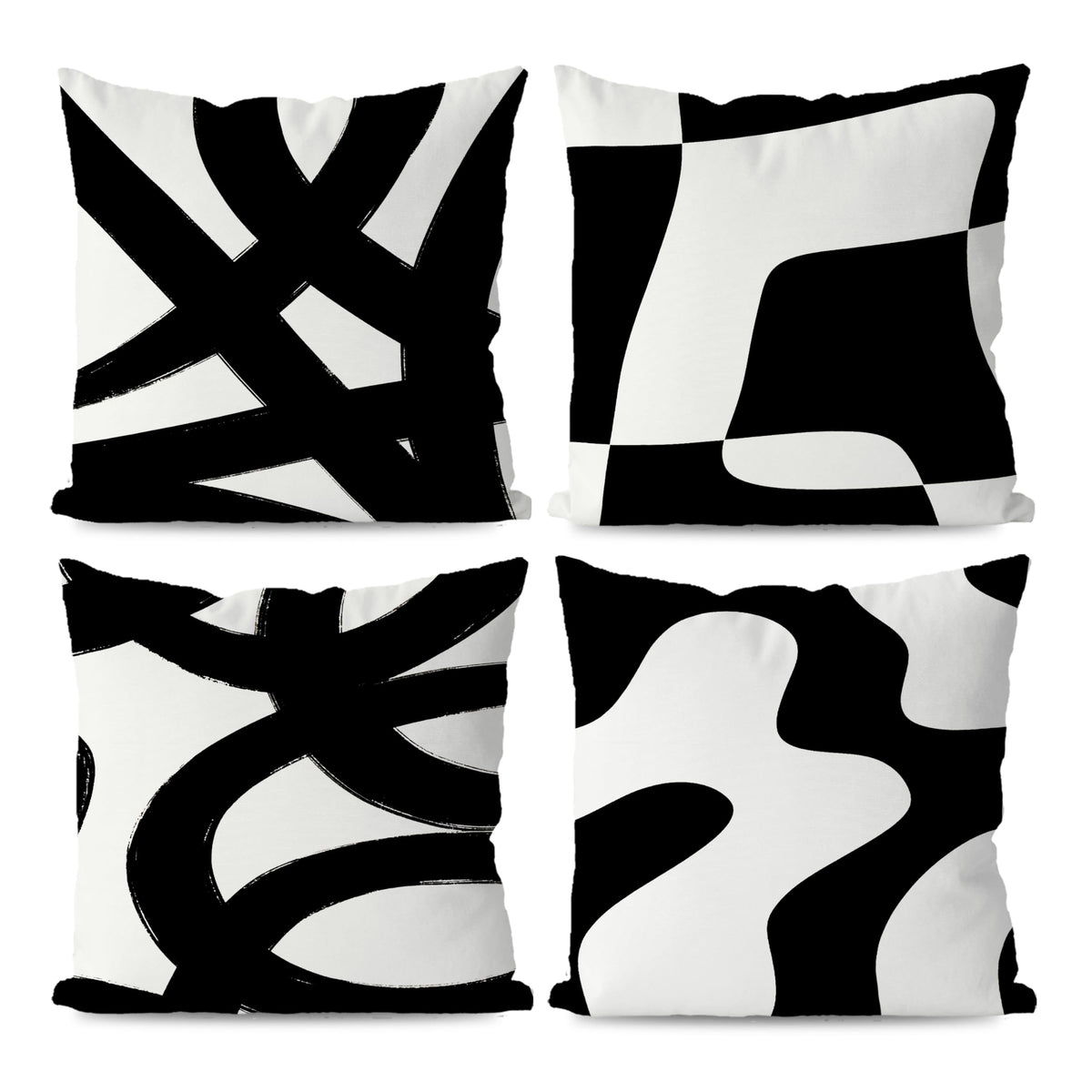 KEUSPI black and white throw pillow cover with abstract pattern for stylish living room decor