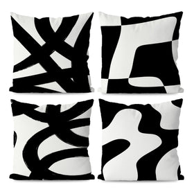 KEUSPI black and white throw pillow cover with abstract pattern for stylish living room decor
