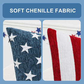 Kevin Textile blue-and-white star pillow cover enhances patriotic ambiance