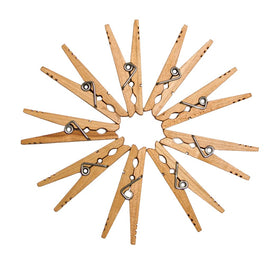 Kevin's Quality Clothespins maple natural close-up highlighting durable wood and strong spring