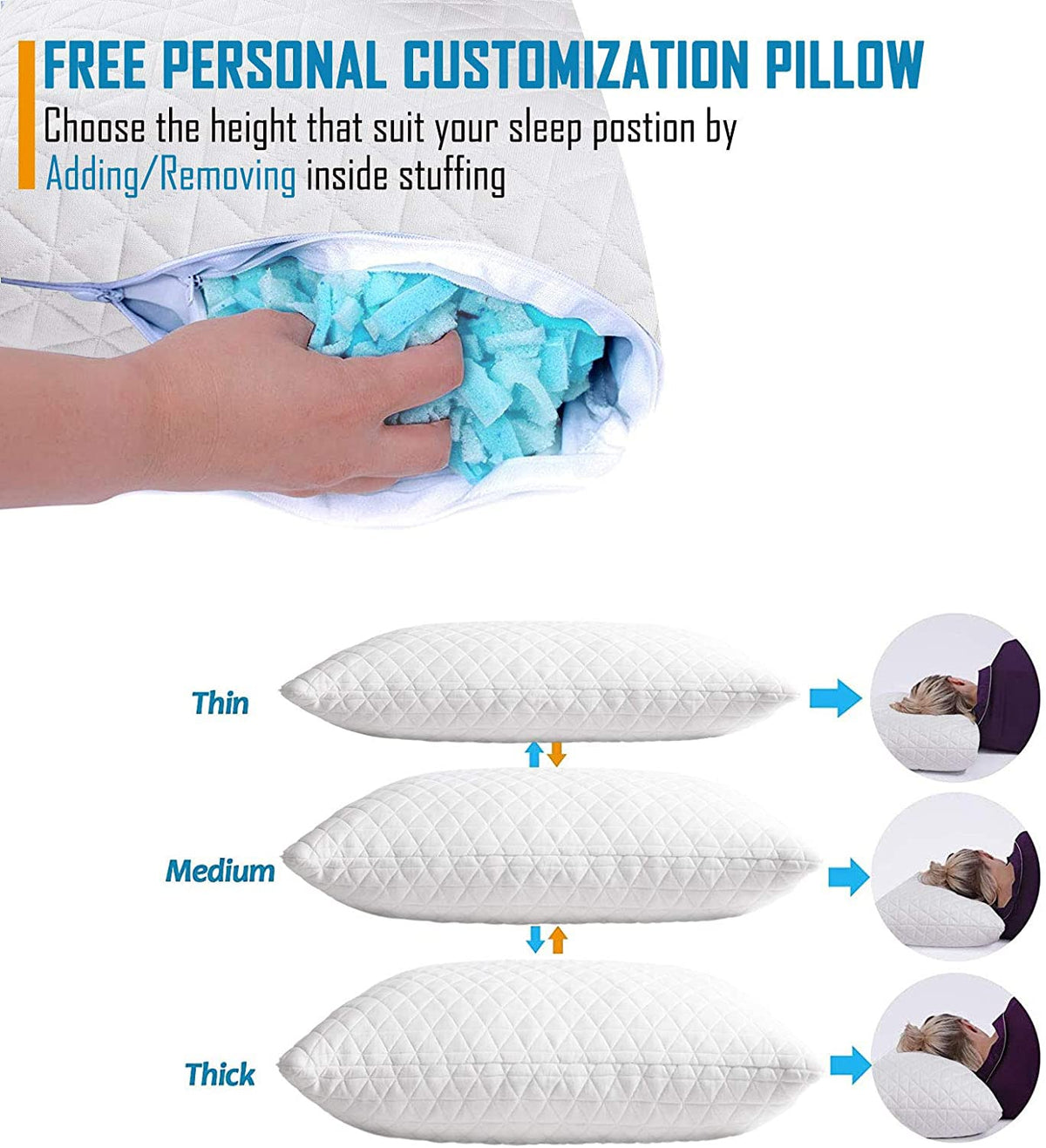 KEYOOHOME bamboo-rayon pillow case, soft and skin-friendly, washable cover.