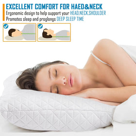 KEYOOHOME gel-infused memory foam filler supports temperature regulation.