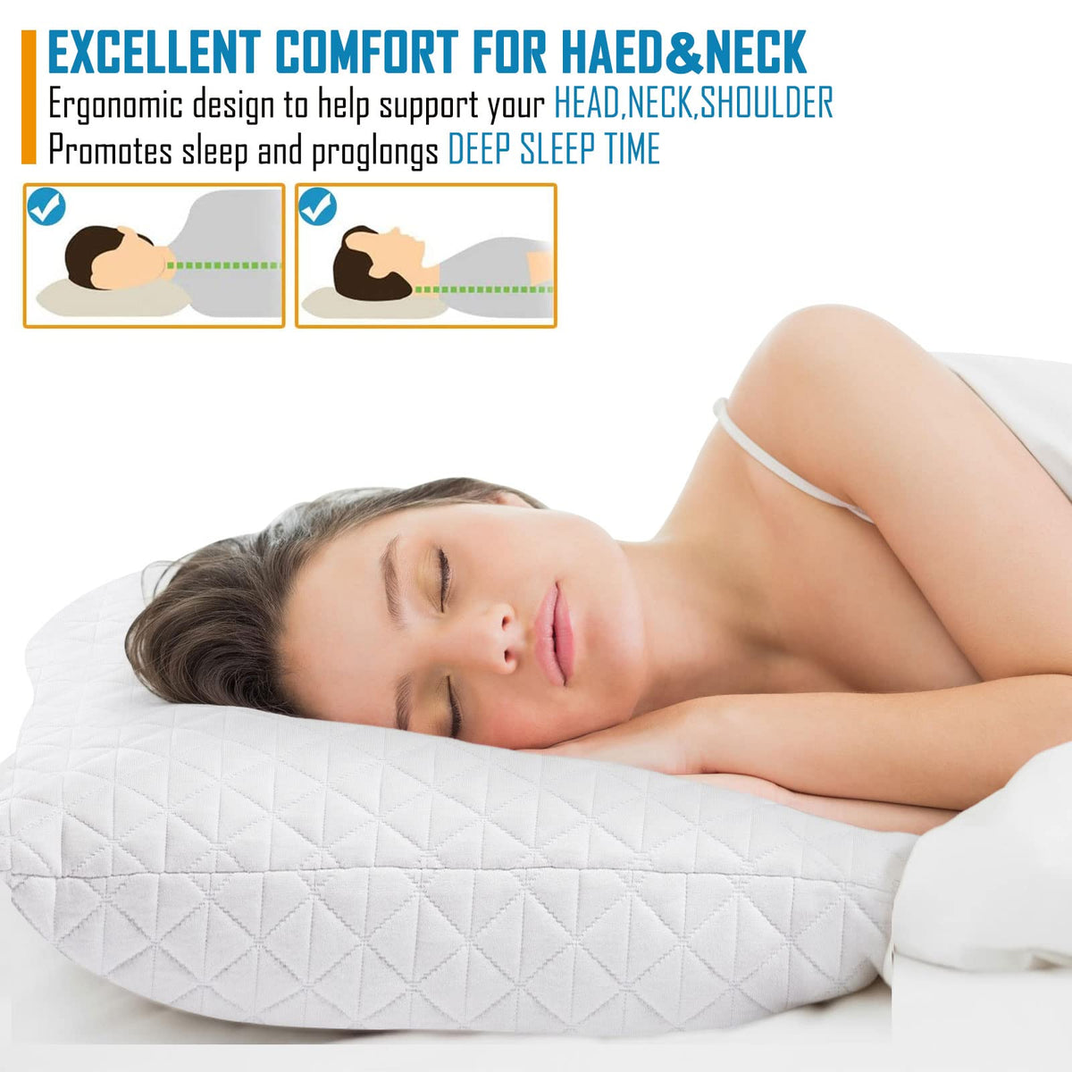 KeyooHOME pillow with zippered inner and outer covers for easy fill adjustments