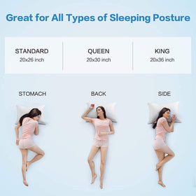 KeyooHOME queen-size pillow pair for shared or individual comfort