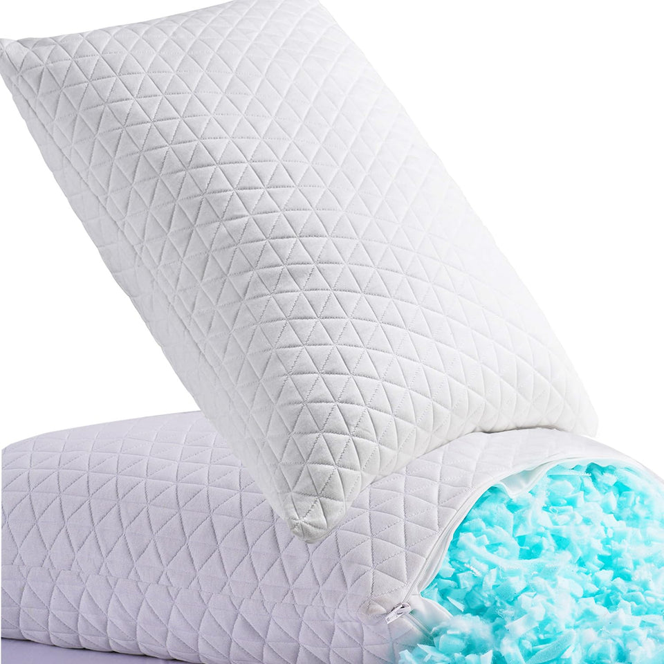 KeyooHOME shredded memory foam pillow cooling for cooler sleep