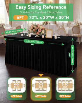 1-step setup showing quick dressing of a table with KeyWave skirt.