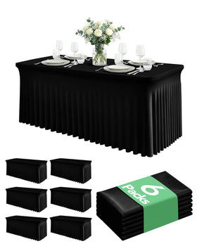 KeyWave 6ft table skirt folded for quick, portable setup