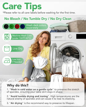 KeyWave easy-care cleaning guidance for reusable table skirts
