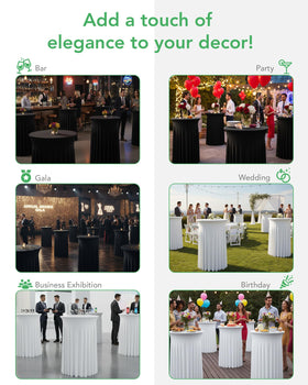 KeyWave party rental table cover suitable for indoor and outdoor use