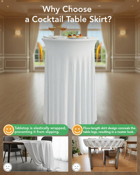 KeyWave reusable table skirt ready for repeated use and cleaning