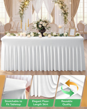 KeyWave reusable party skirts support multiple events, reducing rental needs and waste