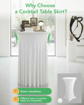 KeyWave white highboy drape enhancing reception decor