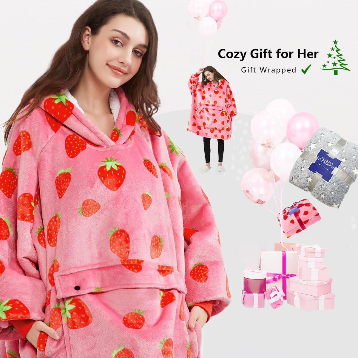 KFUBUO gift-ready wearable blanket suits cozy gifts for sisters.