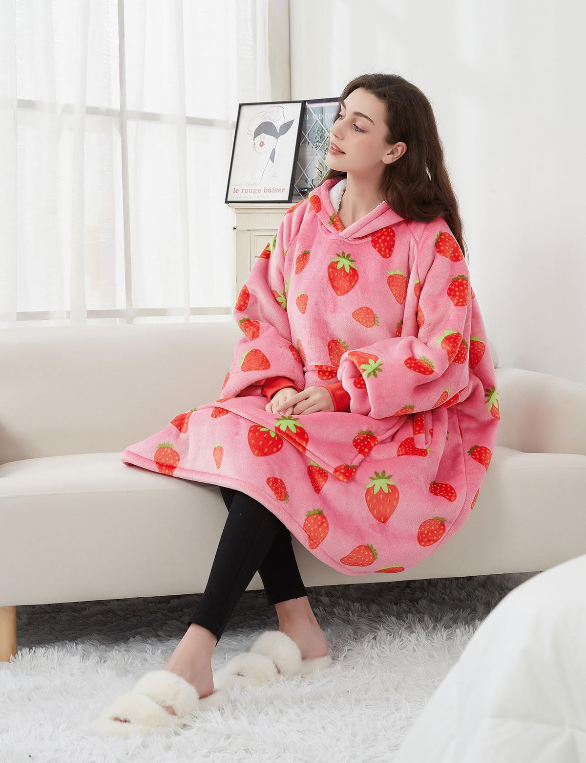 KFUBUO machine washable blanket hoodie stays fresh after sofa sessions.