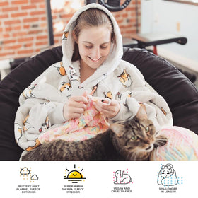 KFUBUO oversized fit wearable blanket hoodie for cozy lounging