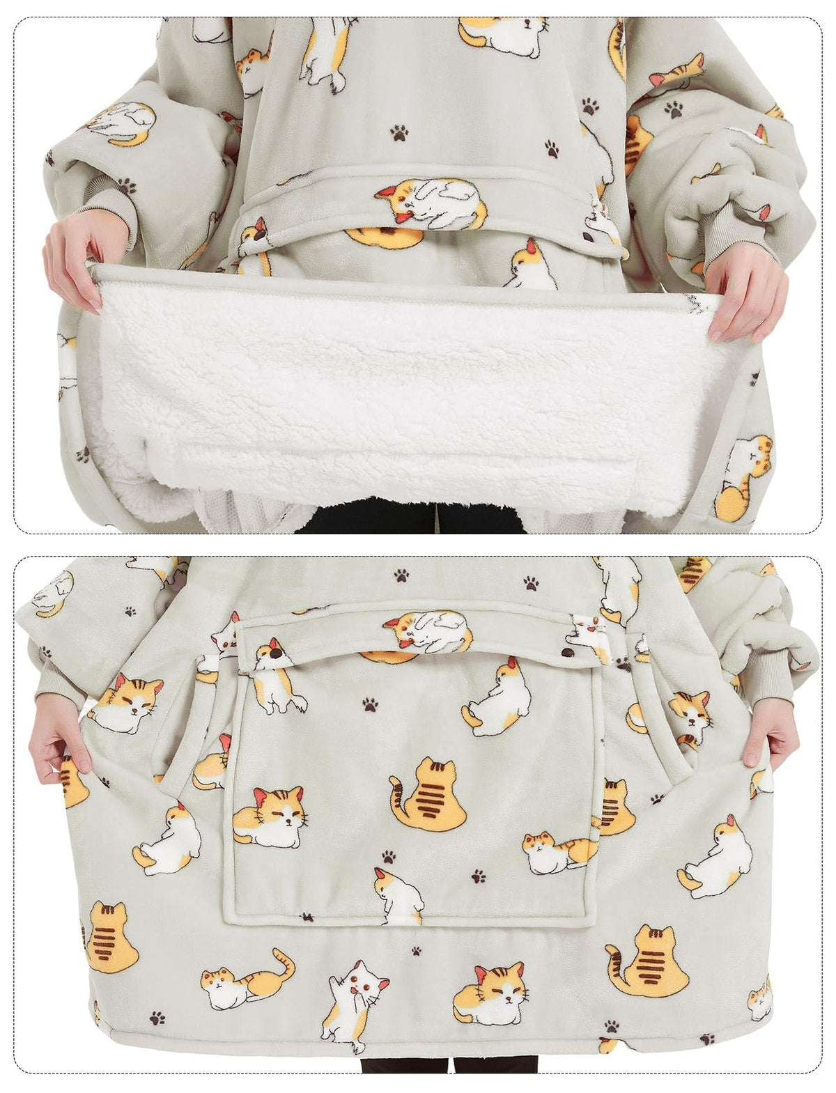 KFUBUO wearable blanket hoodie keeps you warm while watching TV or reading