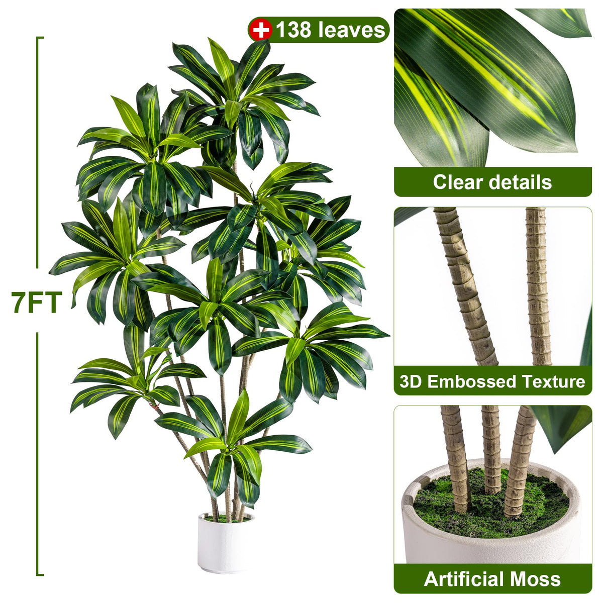 Kgabbke maintenance-free interior plant delivers evergreen appeal without watering.