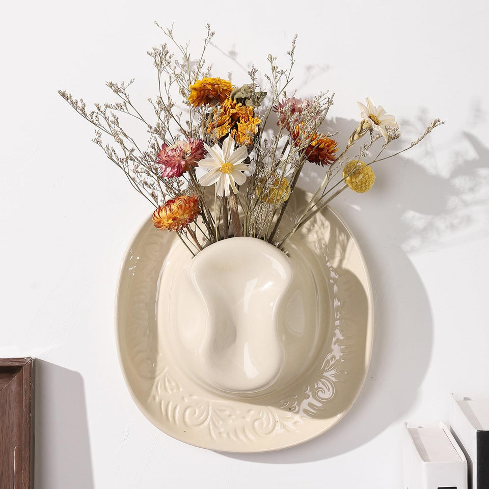 KGCCIZI cowboy-hat hanging wall planter for stylish wall decor.