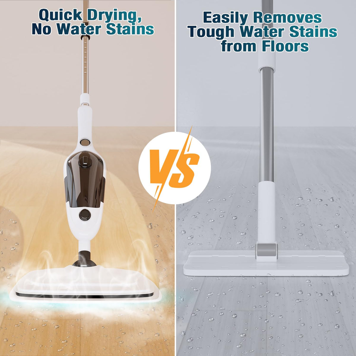 KGHKGH Steam Mop detachable tank allows quick refills during large cleans.