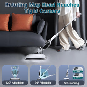 KGHKGH Steam Mop rotating-angle head reaches tight corners under furniture.