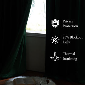 KGORGE 84-inch velvet panels showing rod pocket detail for easy installation.