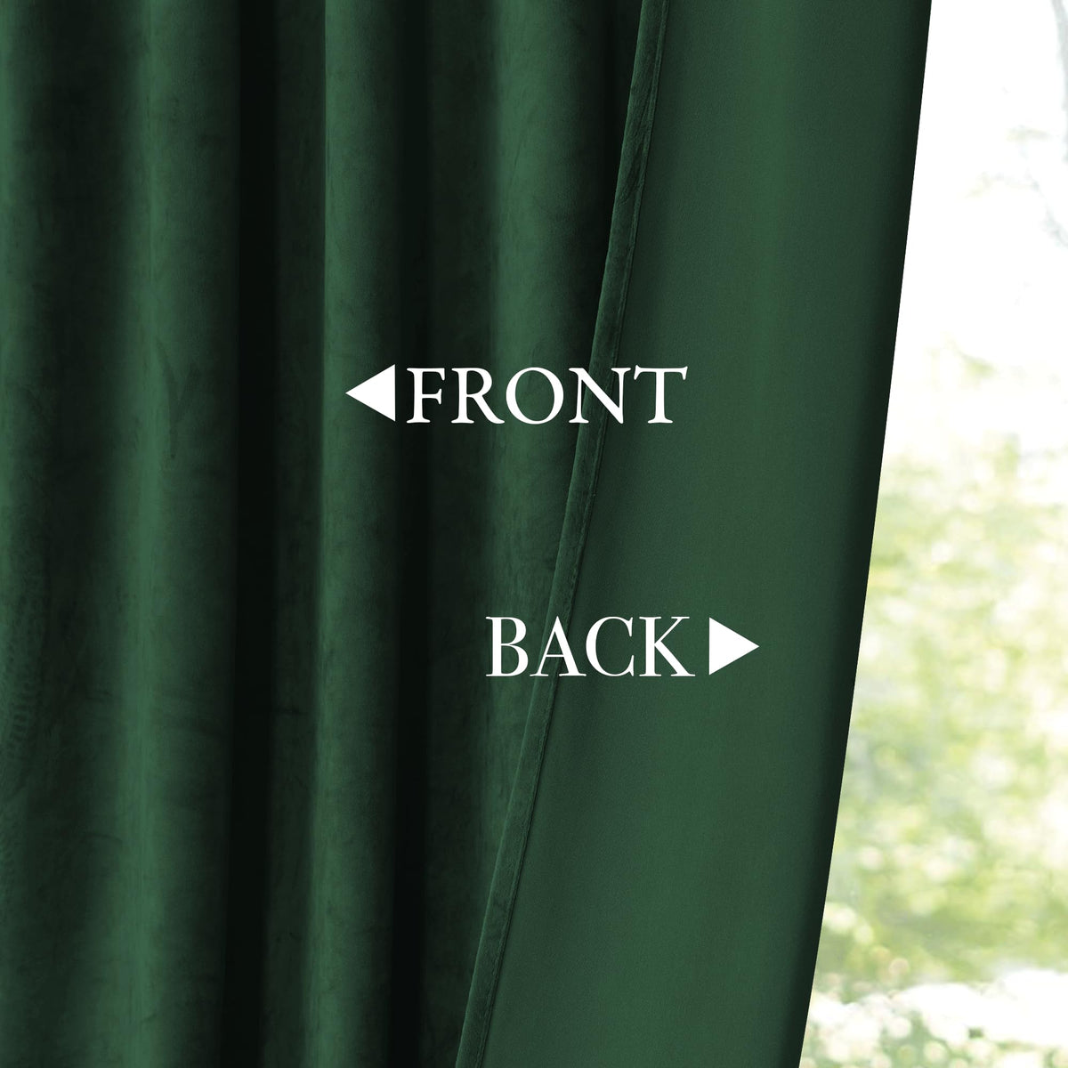 KGORGE velvet curtains back tab hanging option shown for flexible mounting.